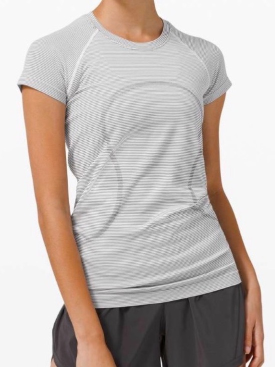 lululemon athletica Tops - Lululemon Swiftly Tech Short Sleeve 2.0
Tempo Stripe White / Black